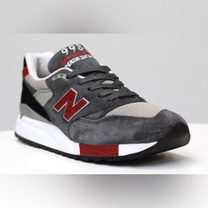 NEW BALANCE M998GR - GREY/BURGUNDY/BLACK US Men’s Size 11